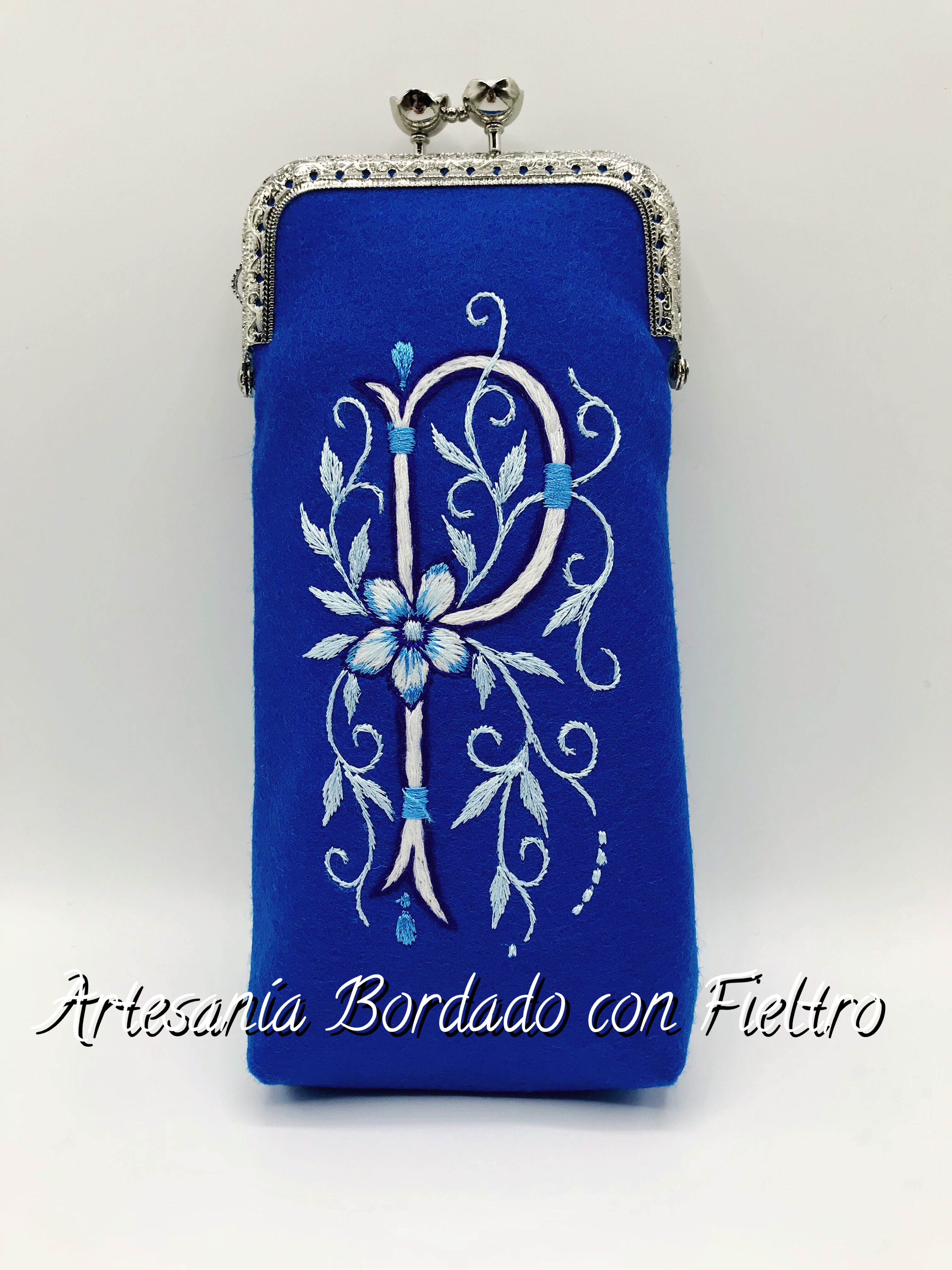 Funda de gafas con boquilla plateada Artesania del
